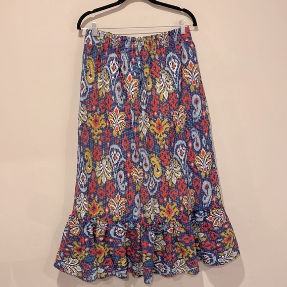 Anthropologie Ikat Print Maxi Skirt with Pockets - Picture 2 of 7